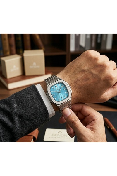 ceneric Men's Watch, Binon Brand, Sky Blue Color, Patek Philippe Design, Wate...