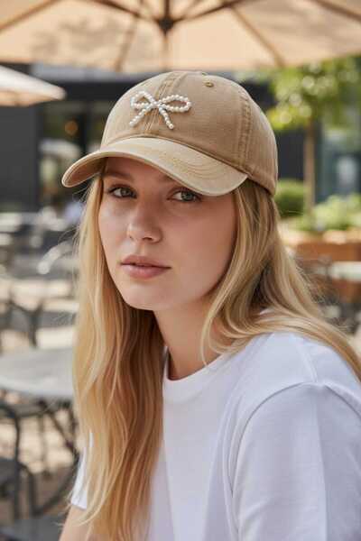 Aware Time Γυναικείο καπέλο τζιν πολυτελείας με πέρλες που πλένεται