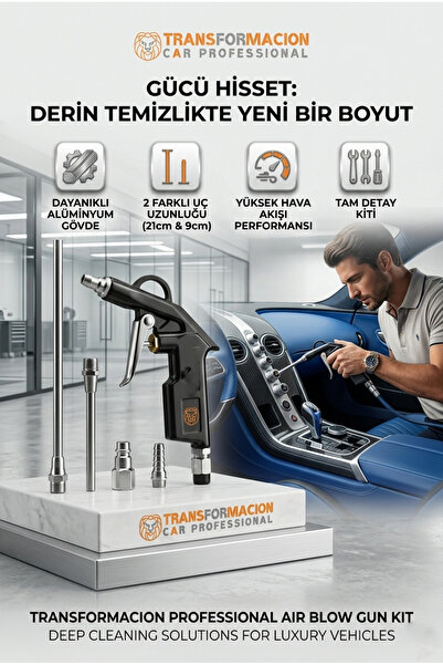 Genel Markalar Profesyonel Metal Hava Üfleme Tabancası Seti - 21 cm Uzun ve K...