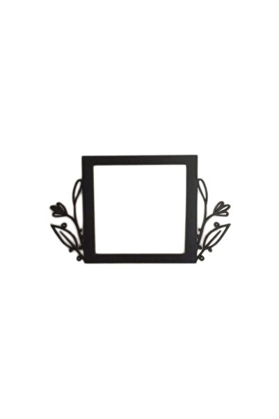 EHA Decoratiune prize FRUNZE SI FLORI, lemn, 65x65 mm, negru,