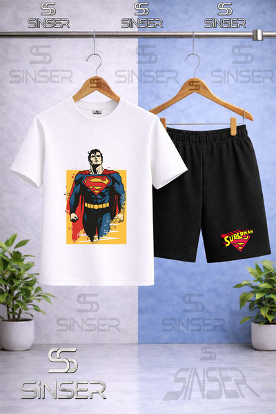 SS SİNSER Παιδικό μπλουζάκι SPRMAN SARI TVL YARIM GOVDE με στάμπα με λαιμόκοψ...