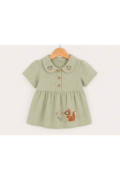 TUFY Girl's 2-Piece Muslin Summer Set Comfortable and Stylish Holiday and Daily Use Shorts Set