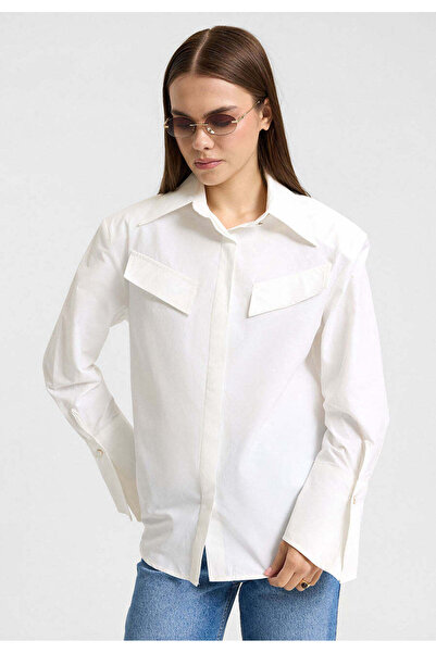 Ranasubaşı Padded Oversize White Shirt-Rs11257