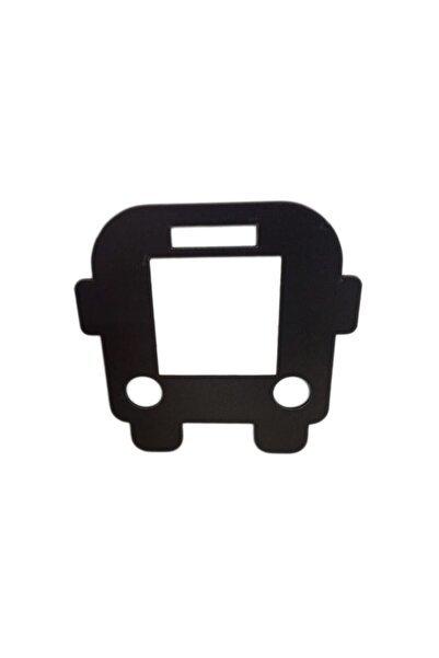 EHA Decoratiune priza AUTOBUS, lemn, 65x65 mm, negru,