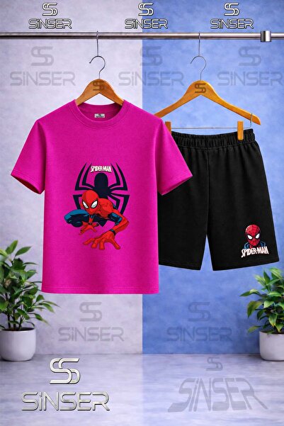 SS SİNSER Παιδικό ORUMCEKMAN ORUMCEGIN ONUNDE Μπλουζάκι με στάμπα και λαιμόκο...