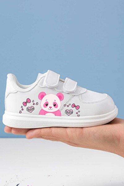 amazoondesing Παιδικά αθλητικά παπούτσια με στάμπα pinky panda και λευκές λωρ...