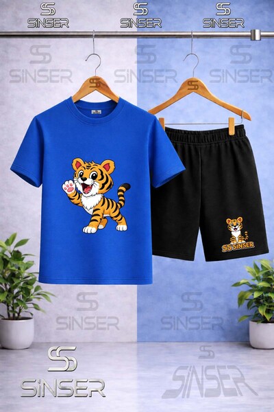 SS SİNSER Παιδικό μπλουζάκι SINSER KAPLAN TEK PATI HAVADA με στάμπα και λαιμό...