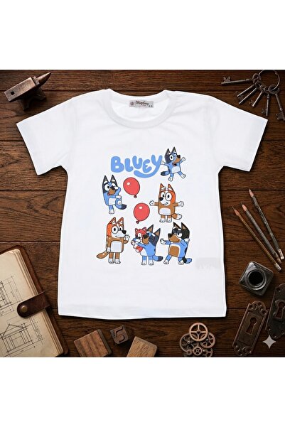 GÖKÇE bluey baskılı tişört