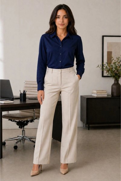 Generic Brand Women's Long Sleeve Shirt with Buttons, Classic Collar, Suitabl...