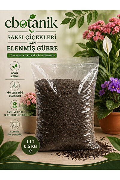 ebotanik Elenmiş Gübre 1 LT (0,5 KG) Saksı Bitkileri İçin Doğal DoğalGübre ve...
