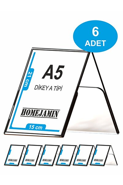 HomeJamin A5 Dikey Üçgen Piramit A Tip Şeffaf Pleksi Föylük Fiyatlık Menü Bro...