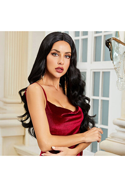 colezium شعر مستعار طويل من التول الأسود