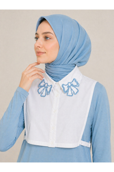 mirach Bowknot Embroidered Shirt Collar Evening Dress Shirt Stylish Collar wi...