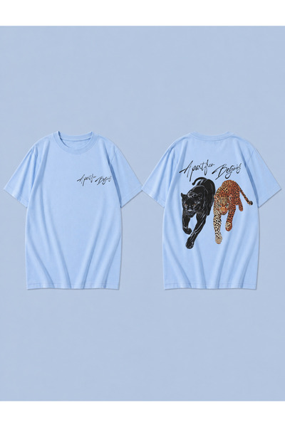 LORVEX Yirtici Double Printed 100% Cotton Oversize Unisex T-Shirt Relaxed Fit...