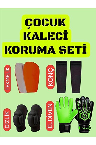 Gök Sports Avuç İçi Renkli Çocuk Goalkeeper Gloves Bilek Bandajlı Kaleci Eldi...