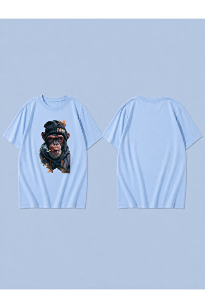 LORVEX MONKEY FARM Μπλουζάκι Unisex με στάμπα, 100% βαμβάκι, Oversize, Άνετη ...
