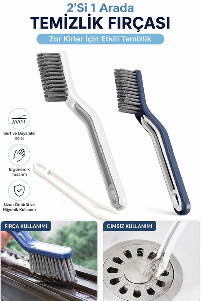 Tilbe Home Cımbızlı Temizlik Fırçası Banyo Mutfak Duvar Arası Klozet Fayans D...