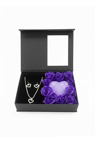 OEM Set cadou Love Forever, lumanare inima parfumata, bijuterii inima arginti...