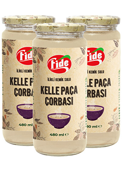 FİDE Kemik Sulu Kelle Paça Çorbası 480 ml x 3 Adet