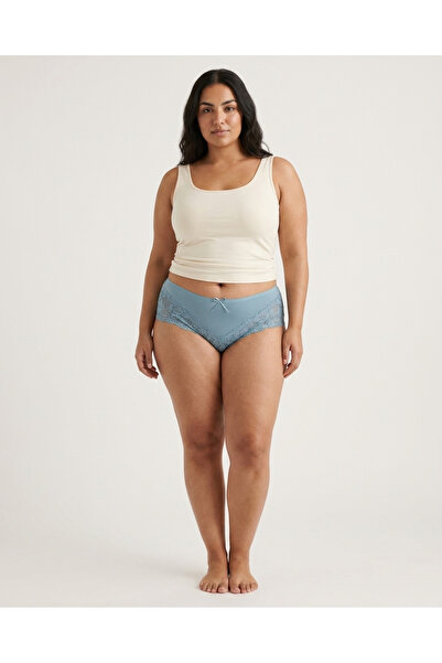 Zena Γυναικείο εσώρουχο με ελαστική μέση και δαντέλα σε μεγάλο μέγεθος