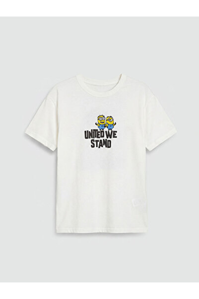 LC Waikiki RMZ GİYİM FARKIŞİLLER Zero Roba Yaka Minions Tricou cu imprimeu pe...