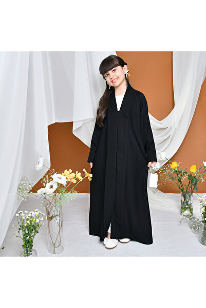HAWRAA ABAYA عباية ريما | عملية بياقة طولية مغلقة بطقطق واكمام دبل ثابته