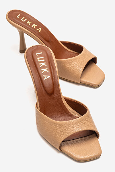 by selvi Lukka Shoes Γυναικείες παντόφλες από γνήσιο δέρμα Lenora Nude με μον...