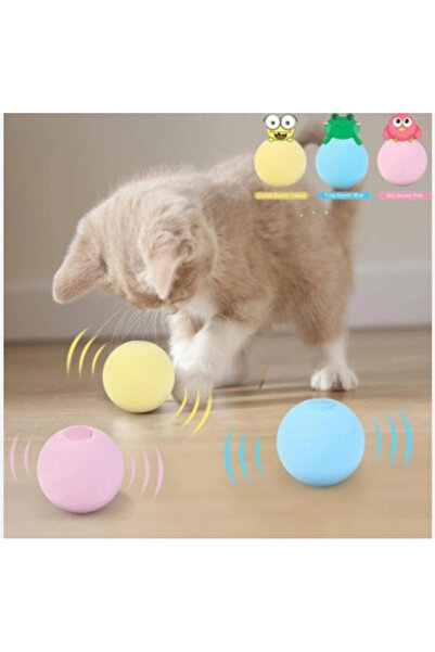 mywarehouse 3 Adet Sesli (Kurbağa,Kuş,Sinek) Kedi Oyun Topu 3 lü set