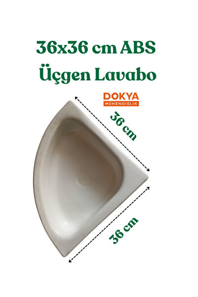 dokya dizayn Karavan & Tekne Evye Üçgen Köşe Lavabo 36x36cm - ABS Malzeme