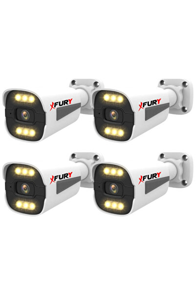 FURY 4 Adet 5MP Lens 1080P Full HD AHD 6 Led Gece Görüşlü Renkli Su Geçirmez ...