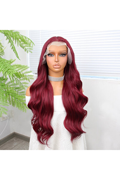 colezium Red Fiber Sen Wide-Cut Tulle Wig