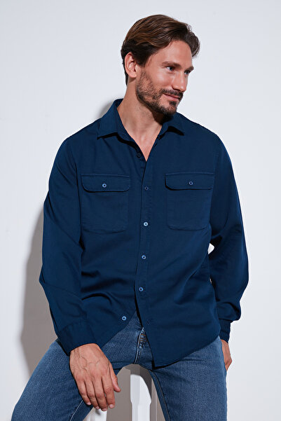 Buratti Pamuklu Çift Cepli Regular Fit Gömlek Erkek GÖMLEK CF25W128858