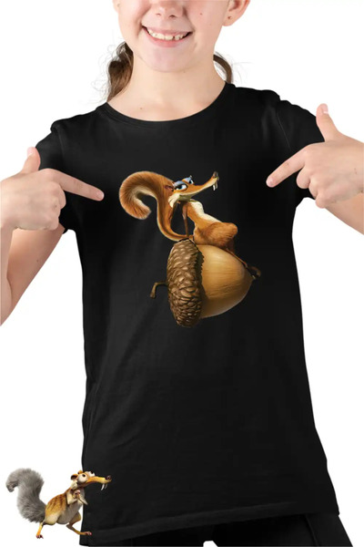 OEM Tricou Copii Fete Ice Age Scratte Veverita