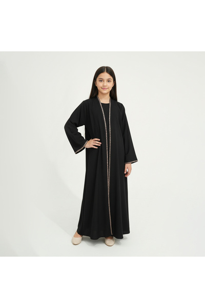 HAWRAA ABAYA Girls Abaya with Laving Style with Embroidery Work