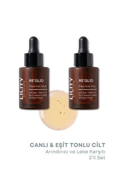Lility Care Re'Glid Leke Karşıtı & Canlandırıcı Triple Acid Serum 30 ml 2'li Set