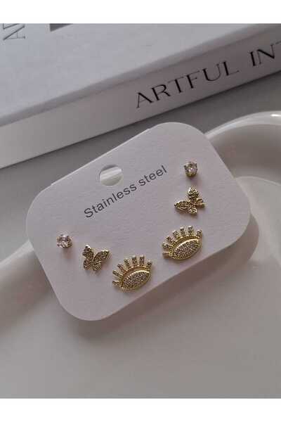 Bubbleatelier Steel Set of 6 Earrings Resistant to Tarnishing