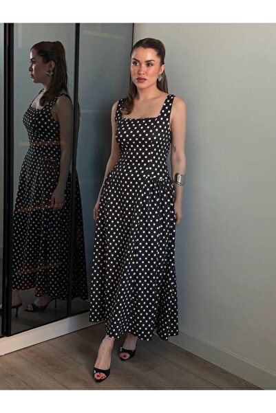 maf collection Γυναικείο μαύρο φόρεμα αποφοίτησης με χοντρό λουράκι και λεπτο...