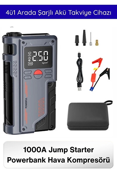 Svein #Kompresör 1000A Jump Starter Powerbank Hava Kompresörü 4ü1 Arada Şarjl...