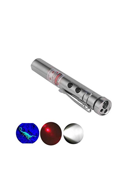 Watton LED Cep Feneri UV Lazer 3 Fonksiyonlu Güçlü Işık Çok Amaçlı Kullanım W...