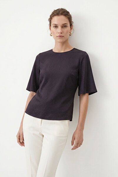 Rays Μαύρη μπλούζα με μανίκια βολάν και δέσιμο στην πλάτη 261128