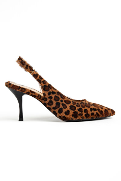 Elile Shoes Hakiki Deri Leopar Desenli 34-35-36-37-38-39-40-41 Numara Kadın S...
