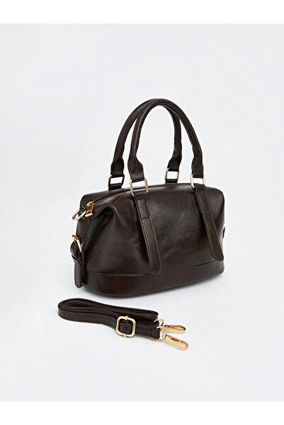 LC Waikiki Γυναικεία τσάντα ώμου καφέ δερμάτινη εμφάνιση