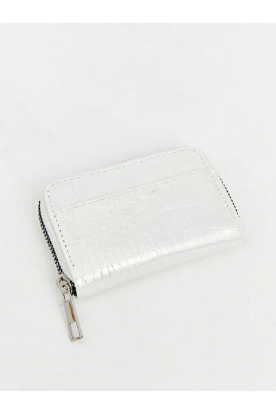 LC Waikiki Γκρι πορτοφόλι για κορίτσια με σχέδιο κροκόδειλου