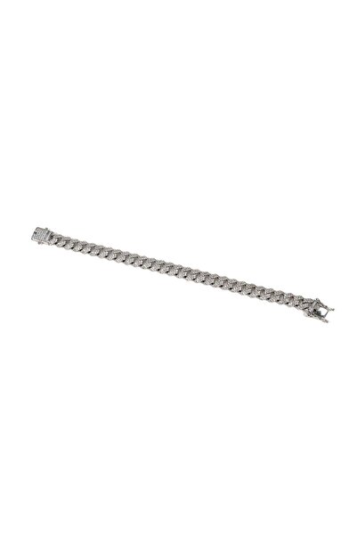 mySTILL Silver Bracelet 925 - with Zirconia - Fixed - 210 mm x 10 mm - Colorless