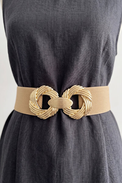 LAREON Γυναικεία ζώνη φορέματος με μεταλλική πόρπη με κομψό κόμπο, ελαστική, ...