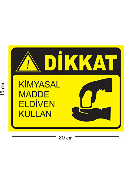 Mayeka Metal Warning Use Chemical Substance Gloves 15X20 cm Warning Work Safe...