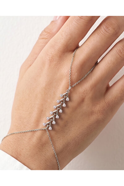 GKCBijoux Gümüş kaplama Zirkon Taşlı V Figürlü Şahmeran Bileklik