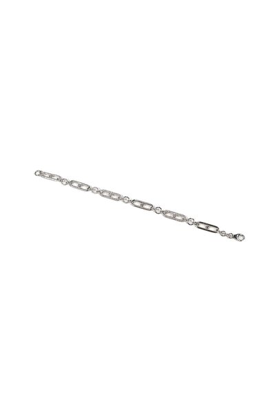 mySTILL Silver Bracelet 925 - with Zirconia - Fixed - 180 mm x 10 mm - Colorless