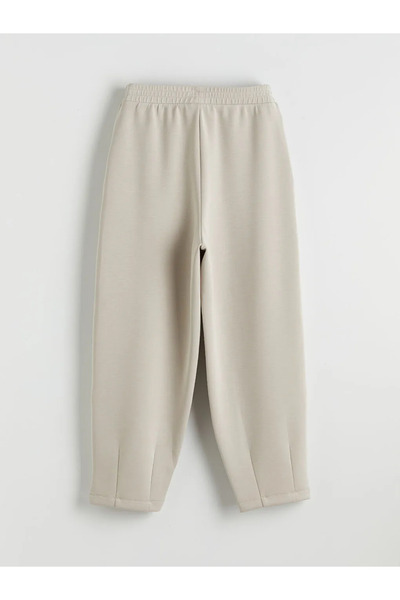 LC Waikiki Γκρι γυναικείο παντελόνι φόρμας με ελαστική μέση και μείγμα Modal