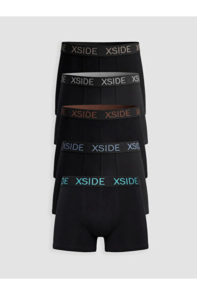 LC Waikiki Μαύρο Standard Fit Βαμβακερό Ευέλικτο Ανδρικό Μπόξερ 5 τεμαχίων